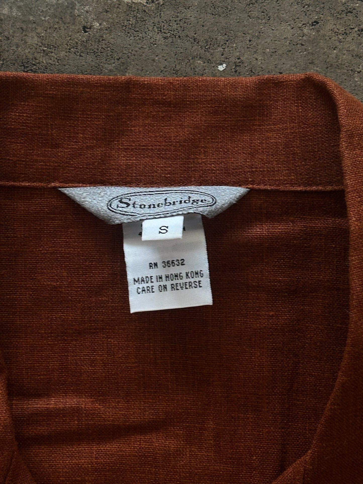 Burnt Orange Stonebridge Boxy Button Up