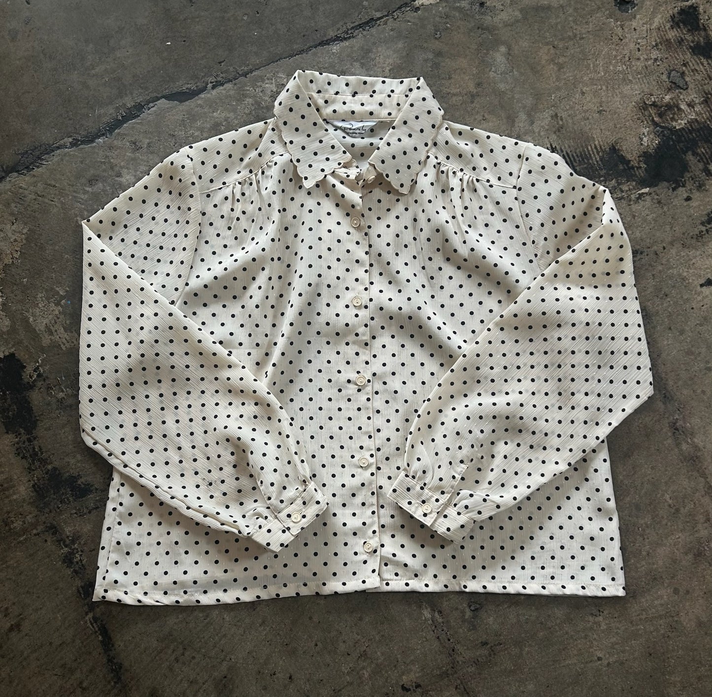 Cream + Black Polka Dot Blouse