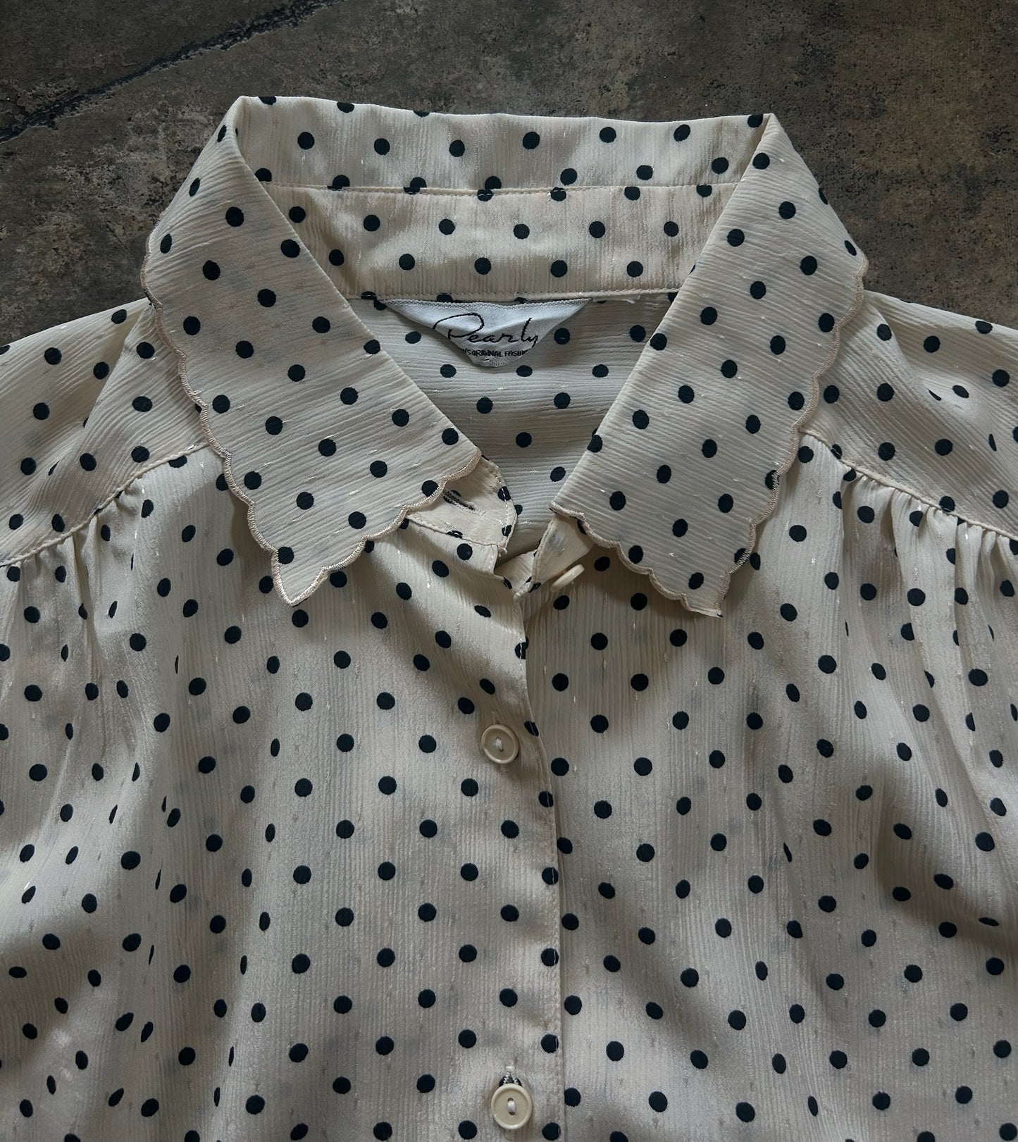 Cream + Black Polka Dot Blouse