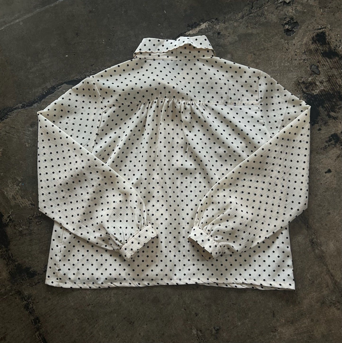 Cream + Black Polka Dot Blouse