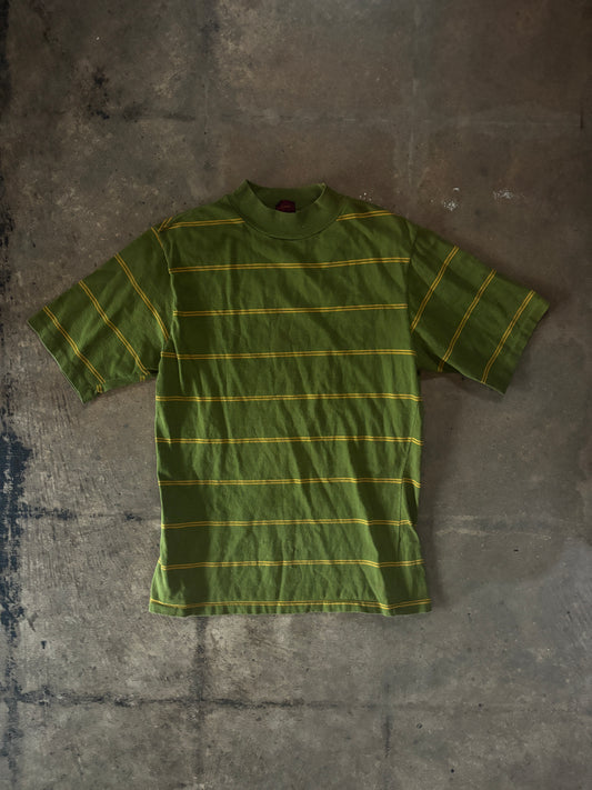 1970s Green + Yellow Striped Van Heusen Tee