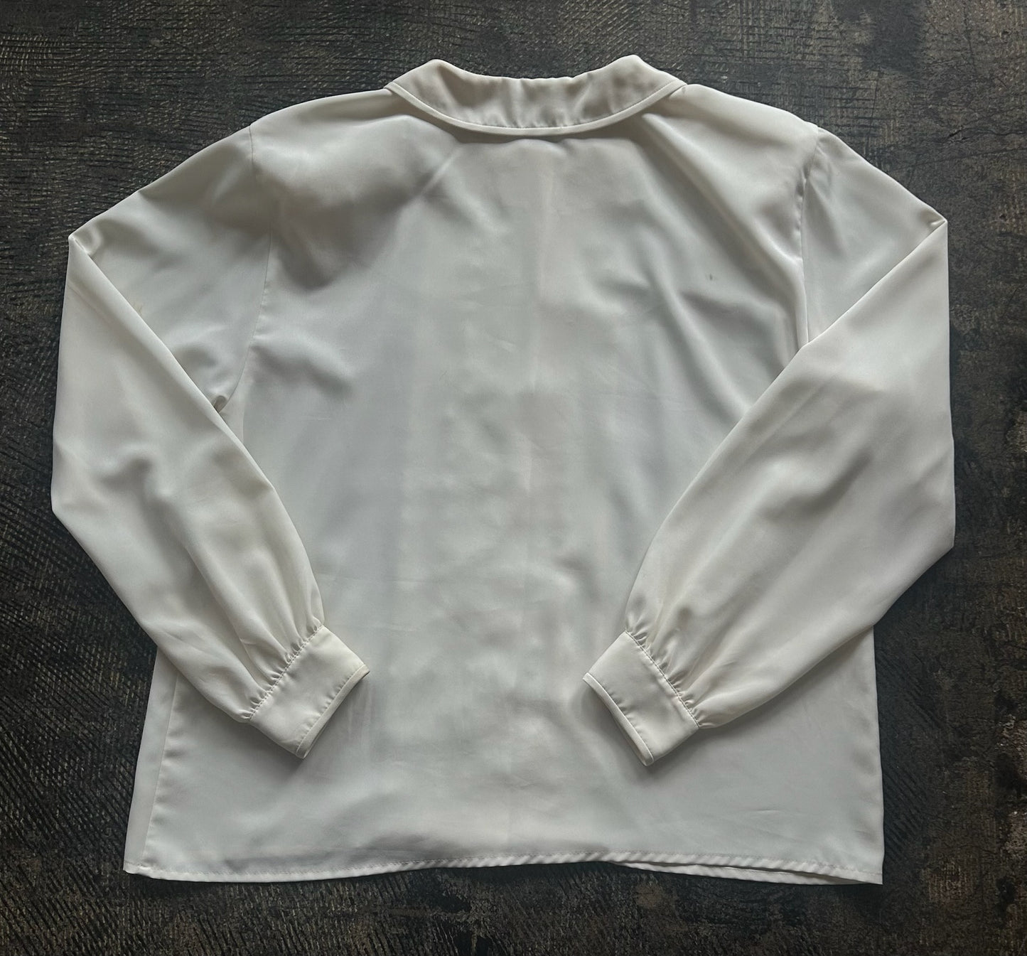 Cream Pleated + Pearl Embellished Blouse