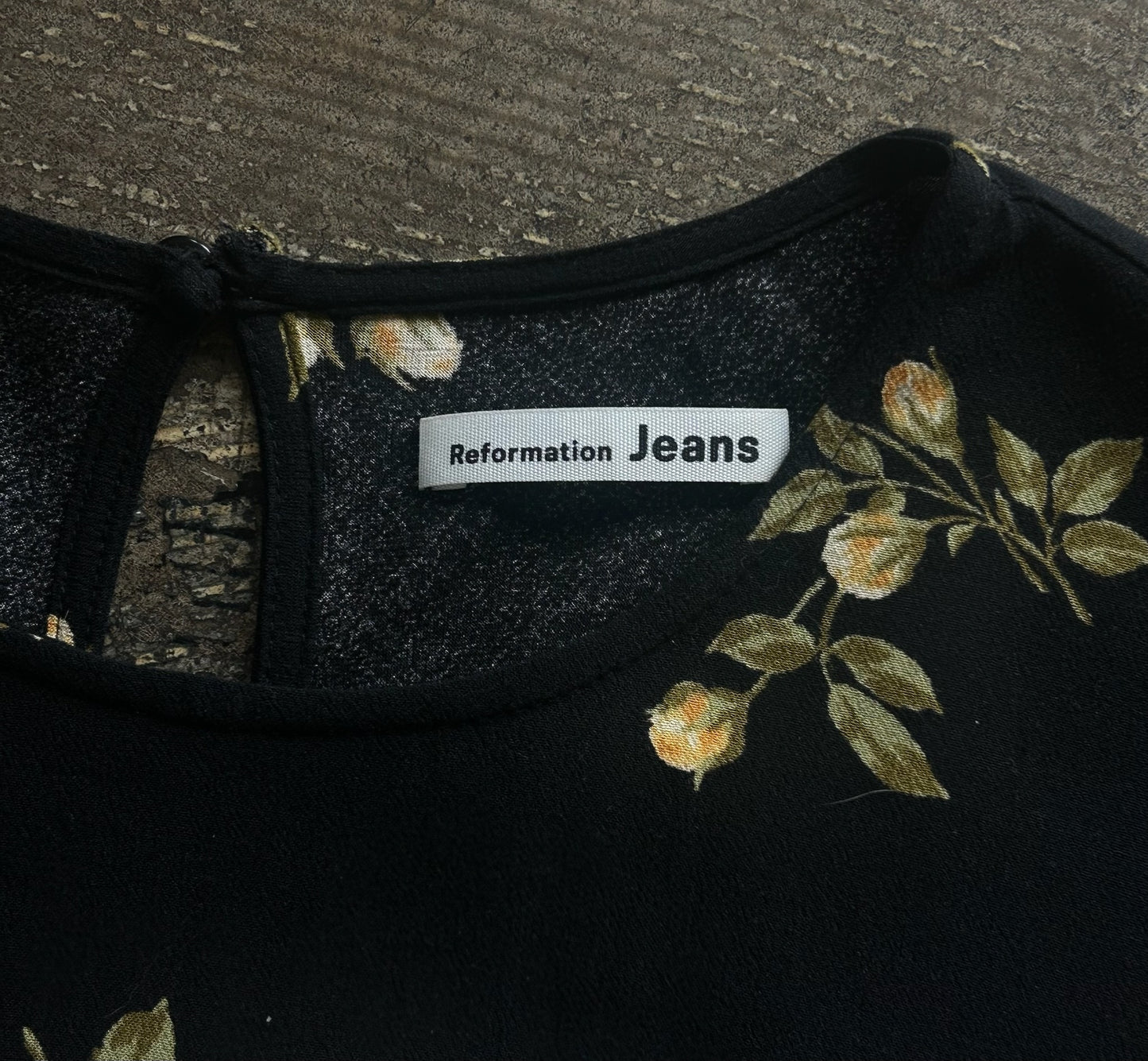 Black + Yellow Floral Reformation Maxi Dress