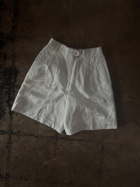 Breeches White Thin Blue Striped Shorts