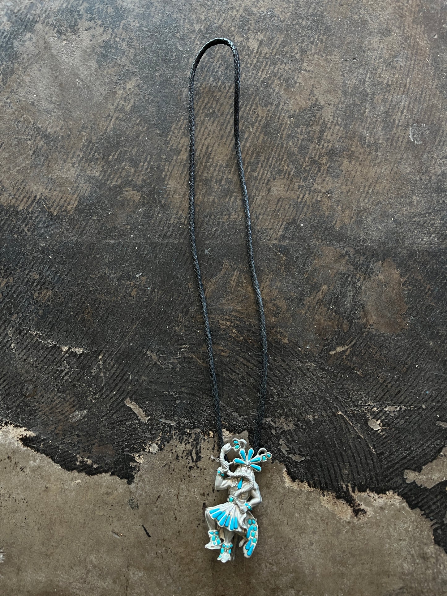 Silver + Turquoise Aztec Bolo