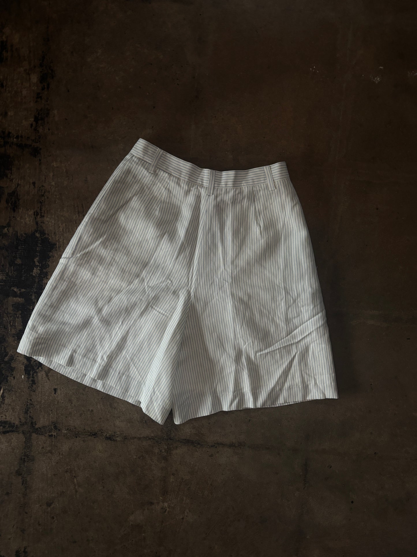 Breeches White Thin Blue Striped Shorts