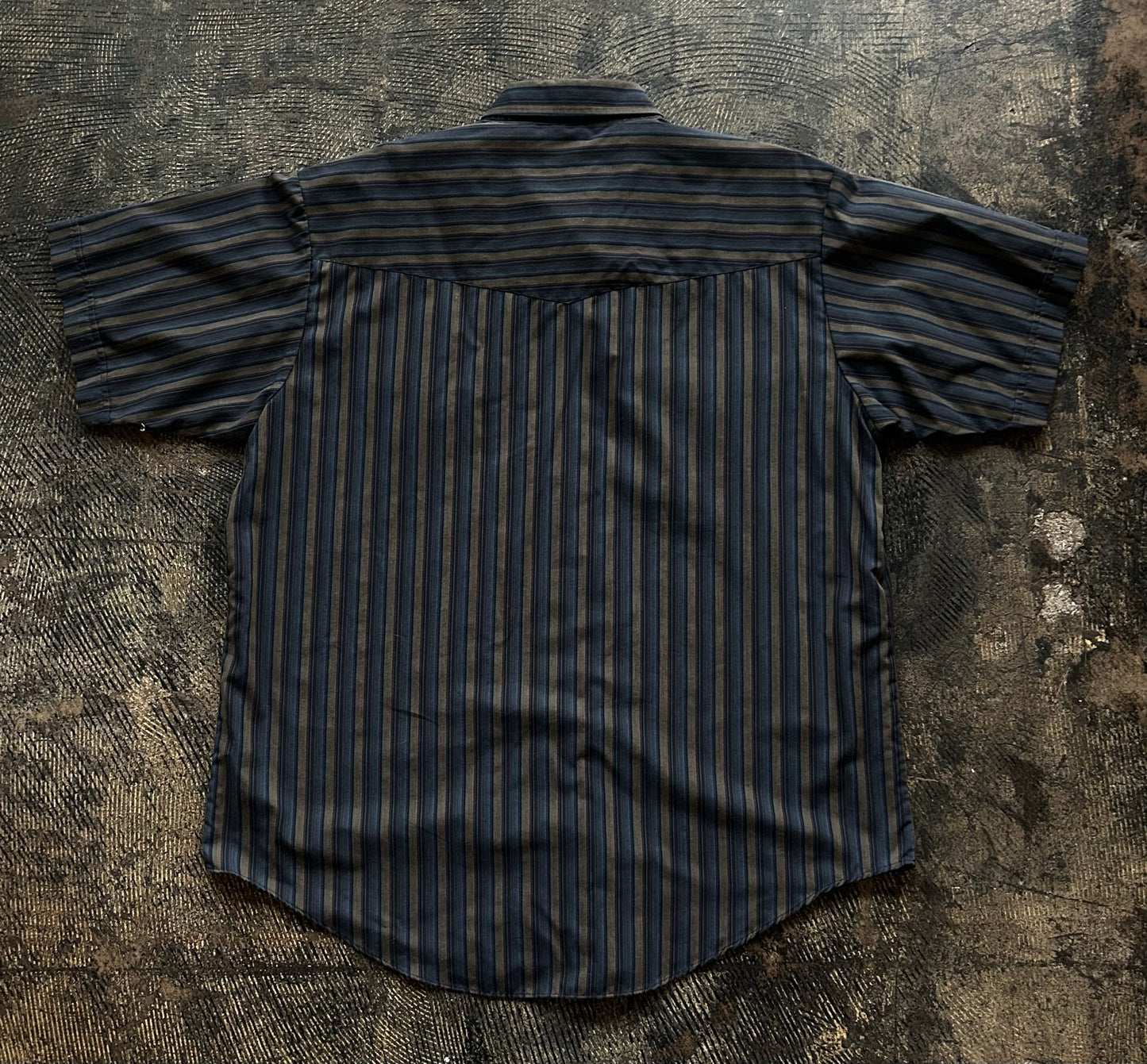 Blue + Green Striped Plains Pearl Snap