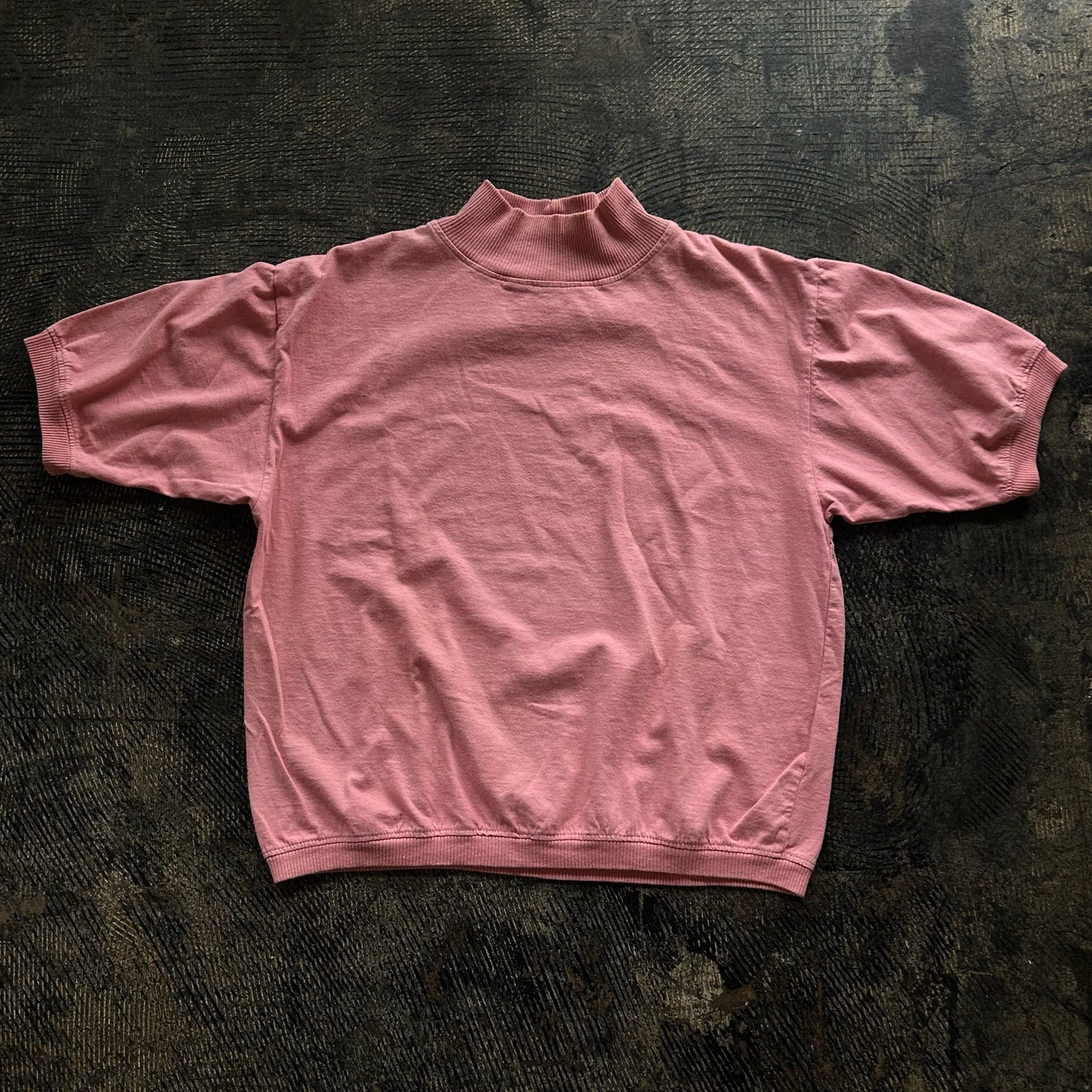 Pink Mock Neck Tee