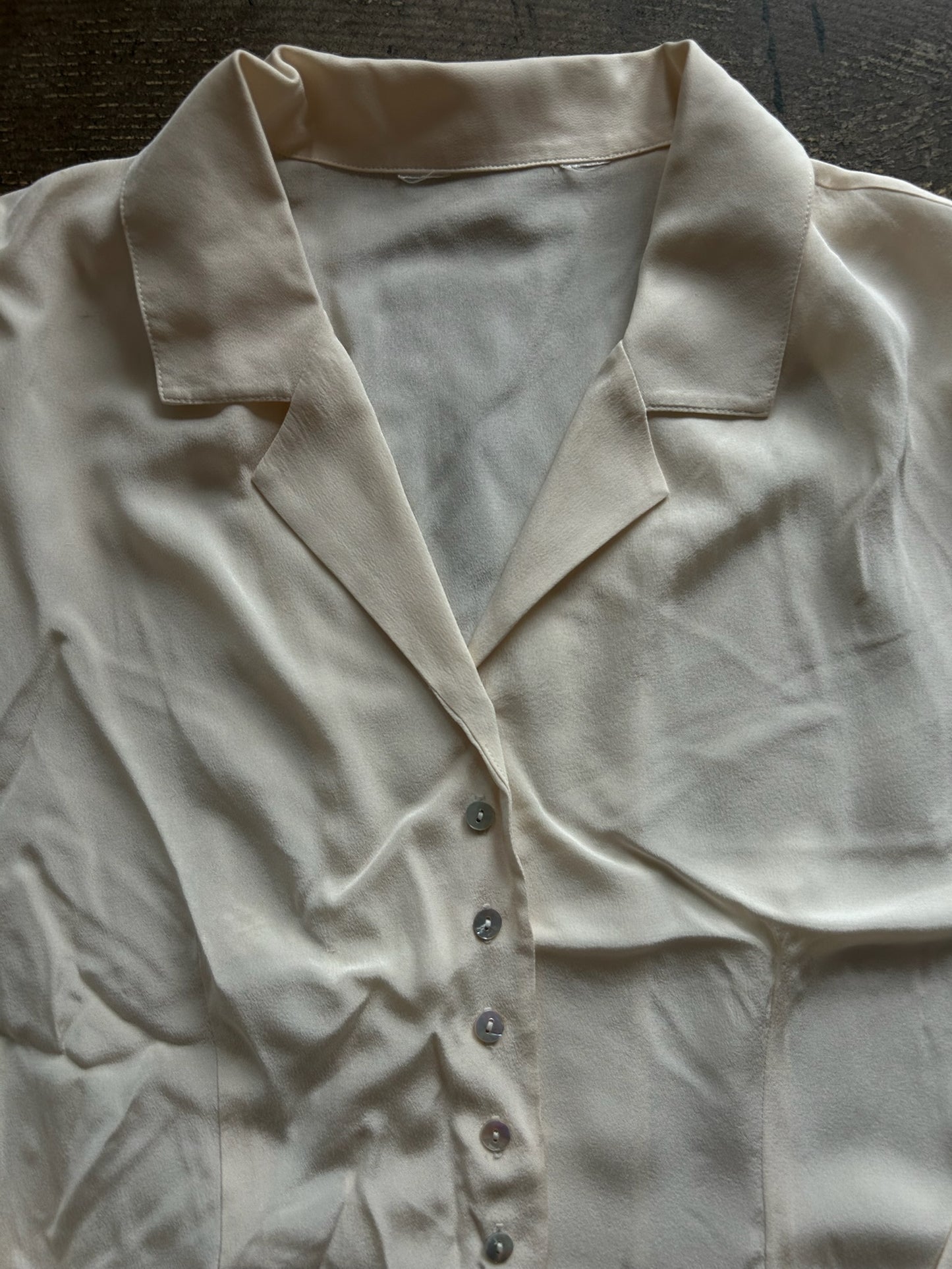 Cream Darted Button Up Blouse