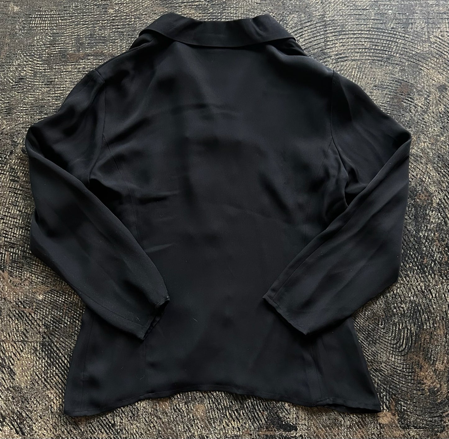 Black Silk Liz Claiborne Button Up Blouse