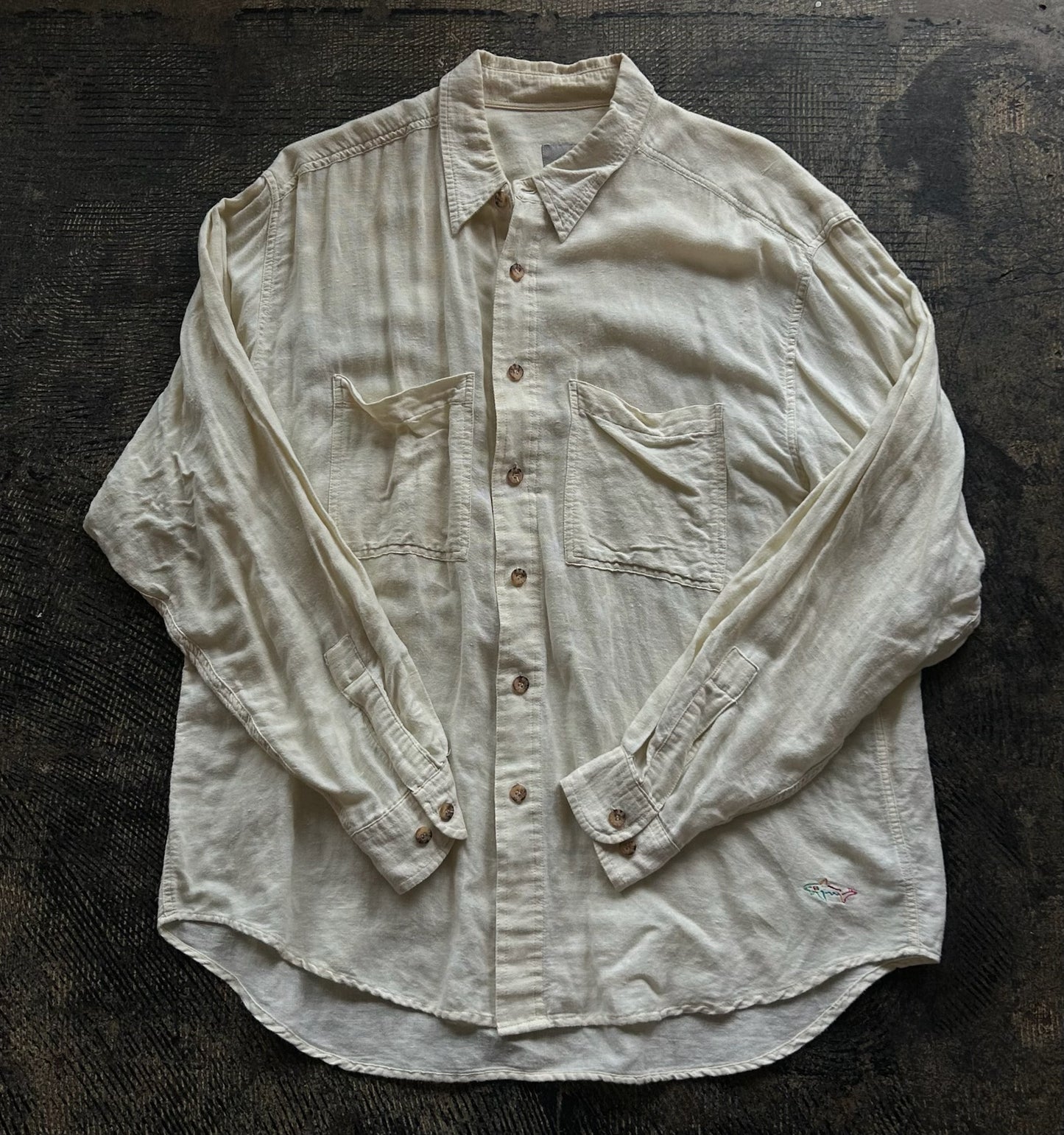 Cream Linen Button Up