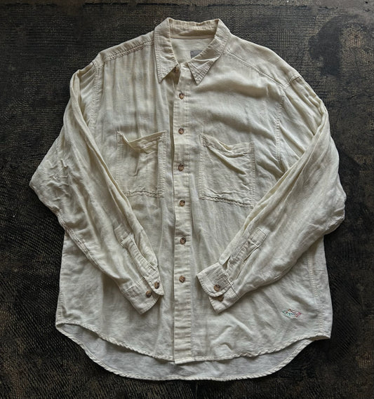 Cream Linen Button Up