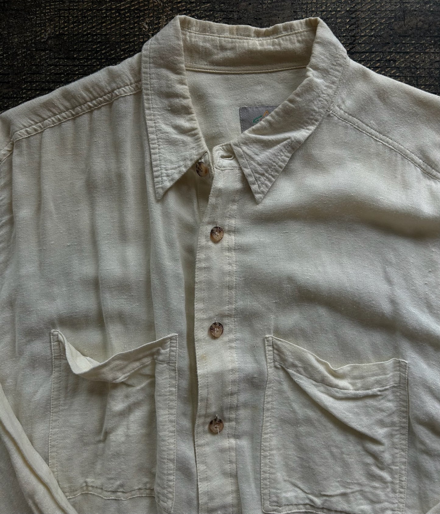 Cream Linen Button Up