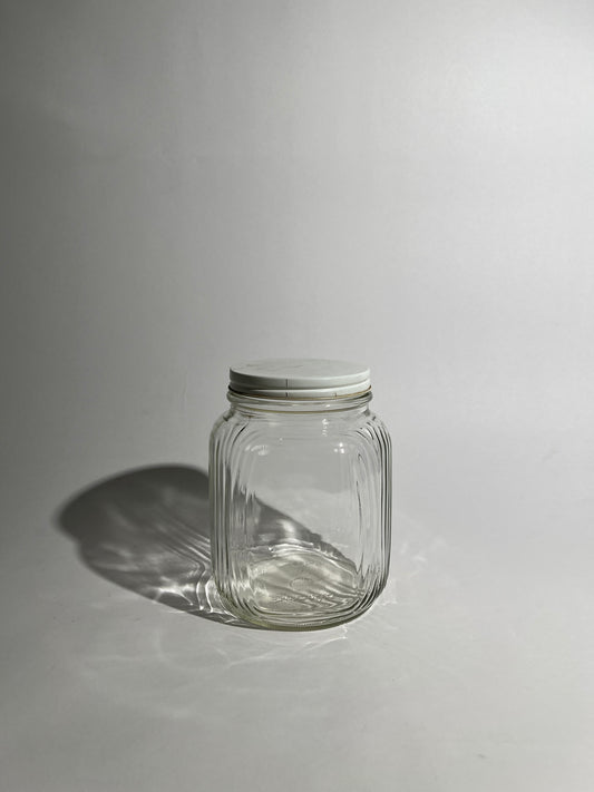 Duraglass White Top Glass Mason Jar