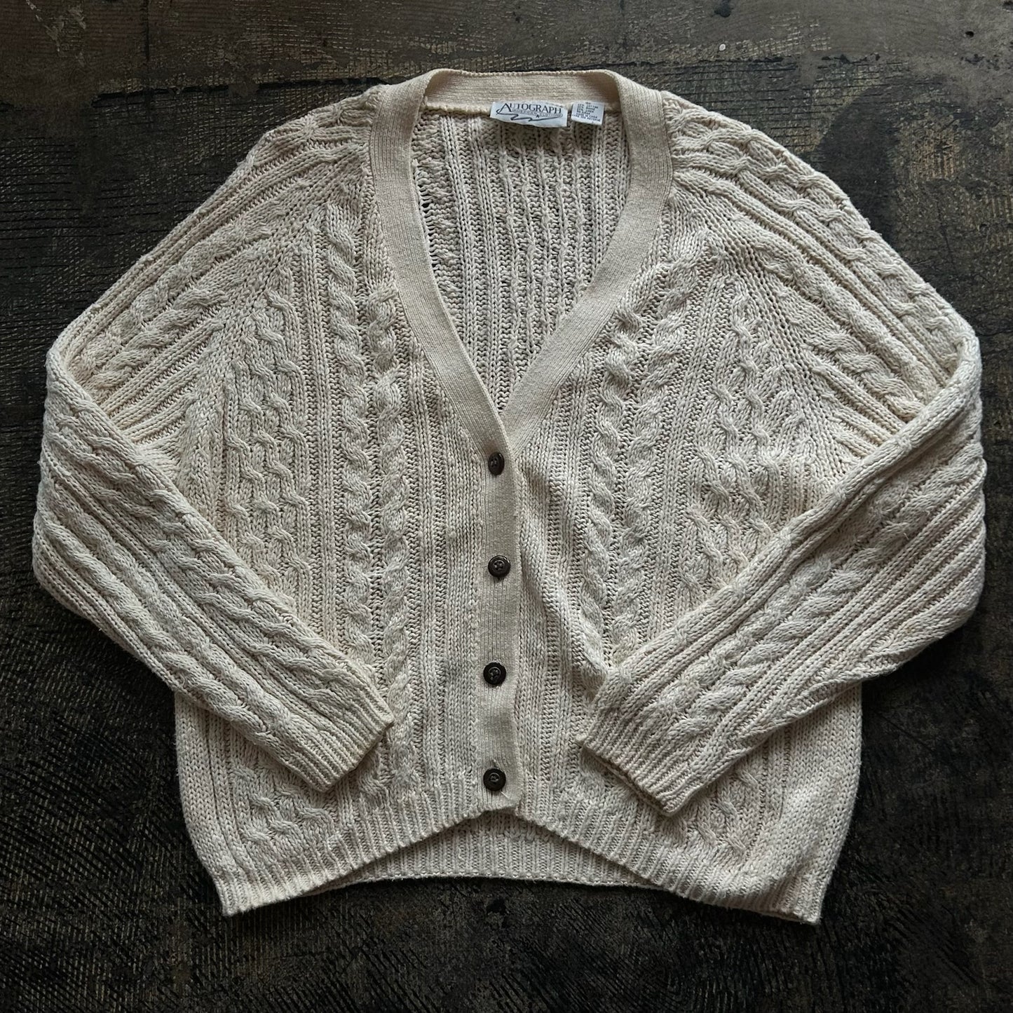 Cream Chunky Knit Button Up Cardigan