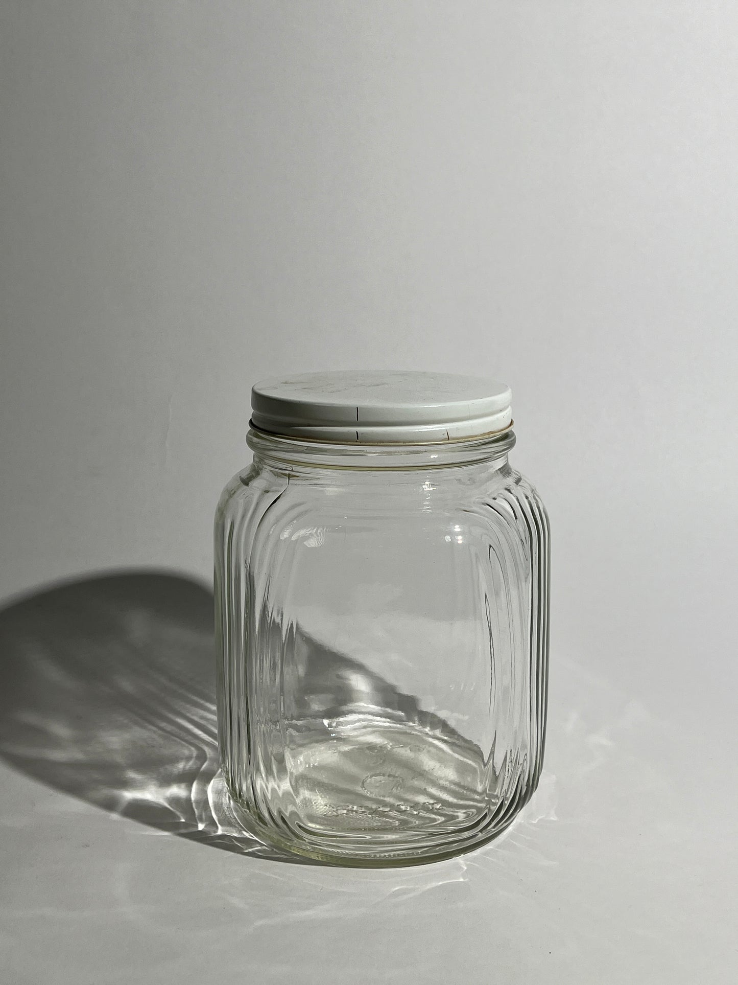Duraglass White Top Glass Mason Jar