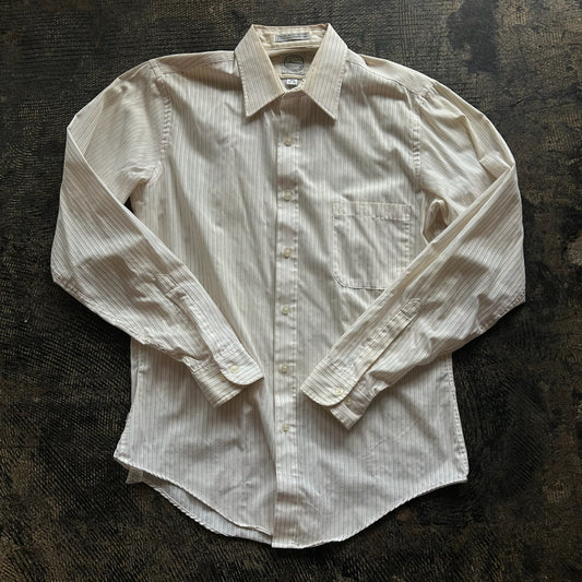 Cream + Red Striped Button Up