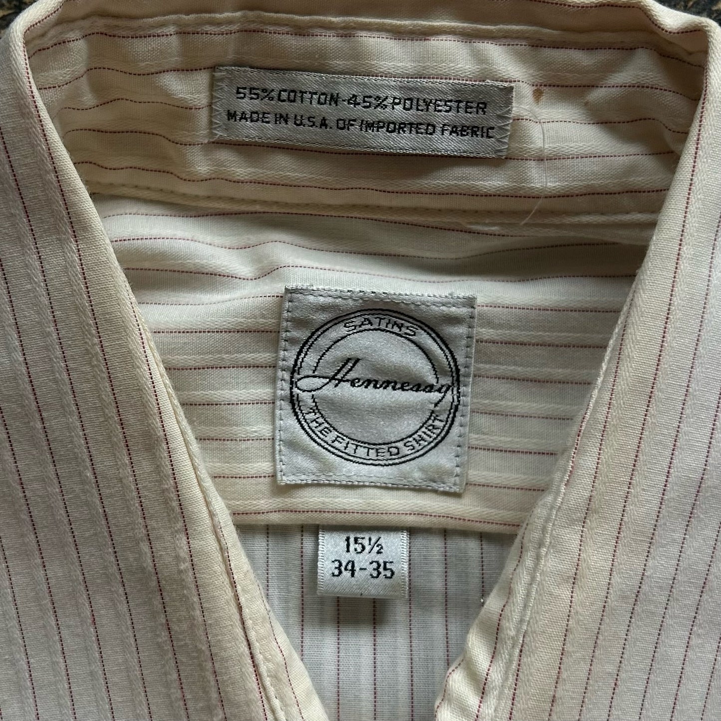 Cream + Red Striped Button Up