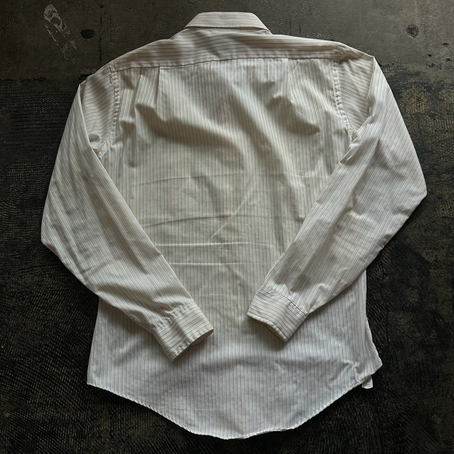 Cream + Red Striped Button Up