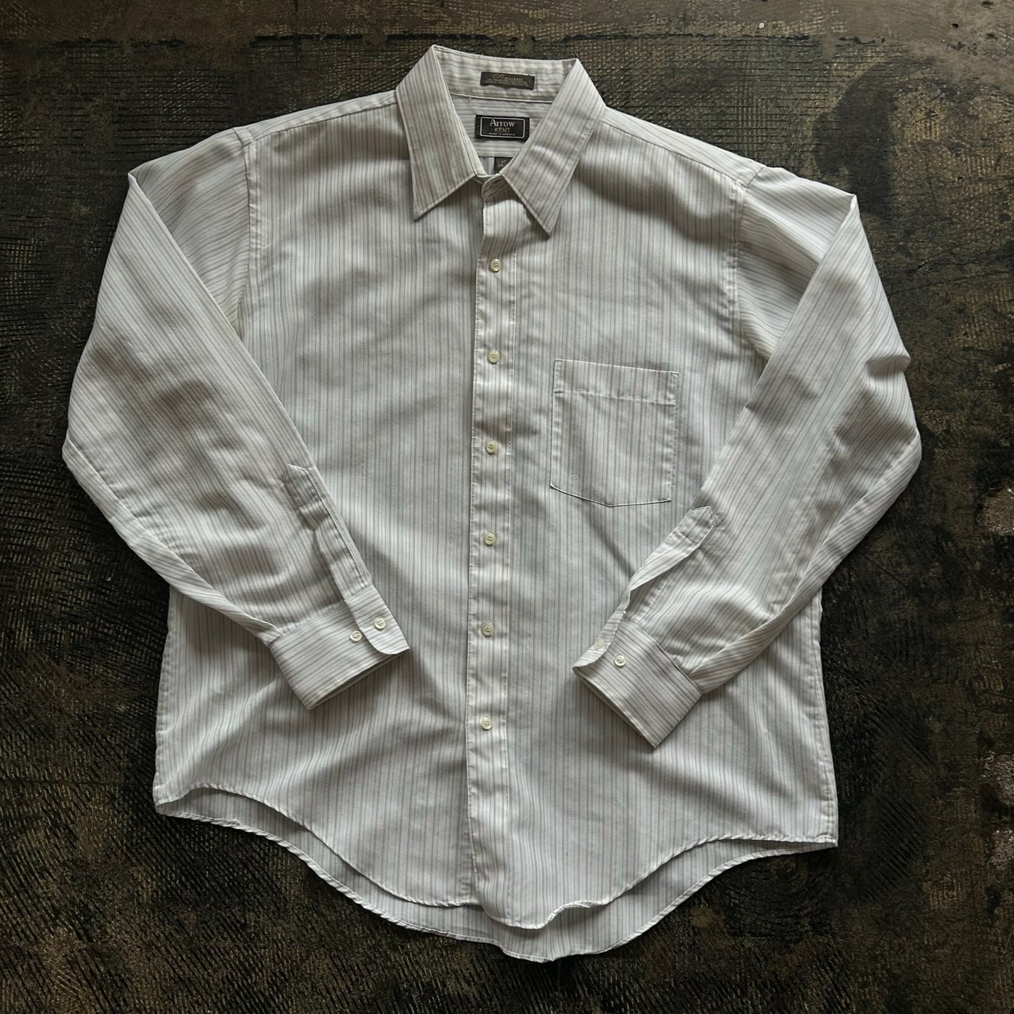 Arrow Blue + Tan Striped Button Up