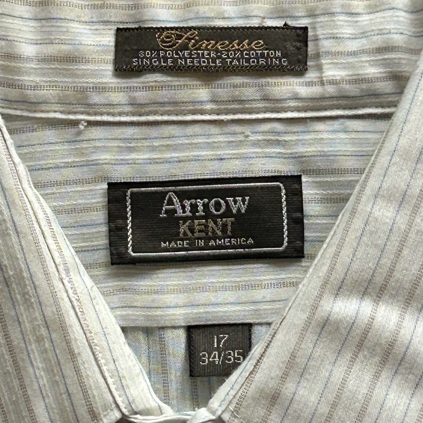 Arrow Blue + Tan Striped Button Up