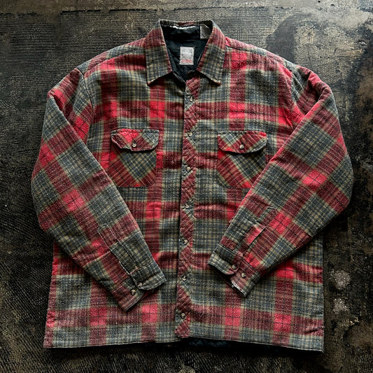 Red + Tan Flannel Shirt Jacket
