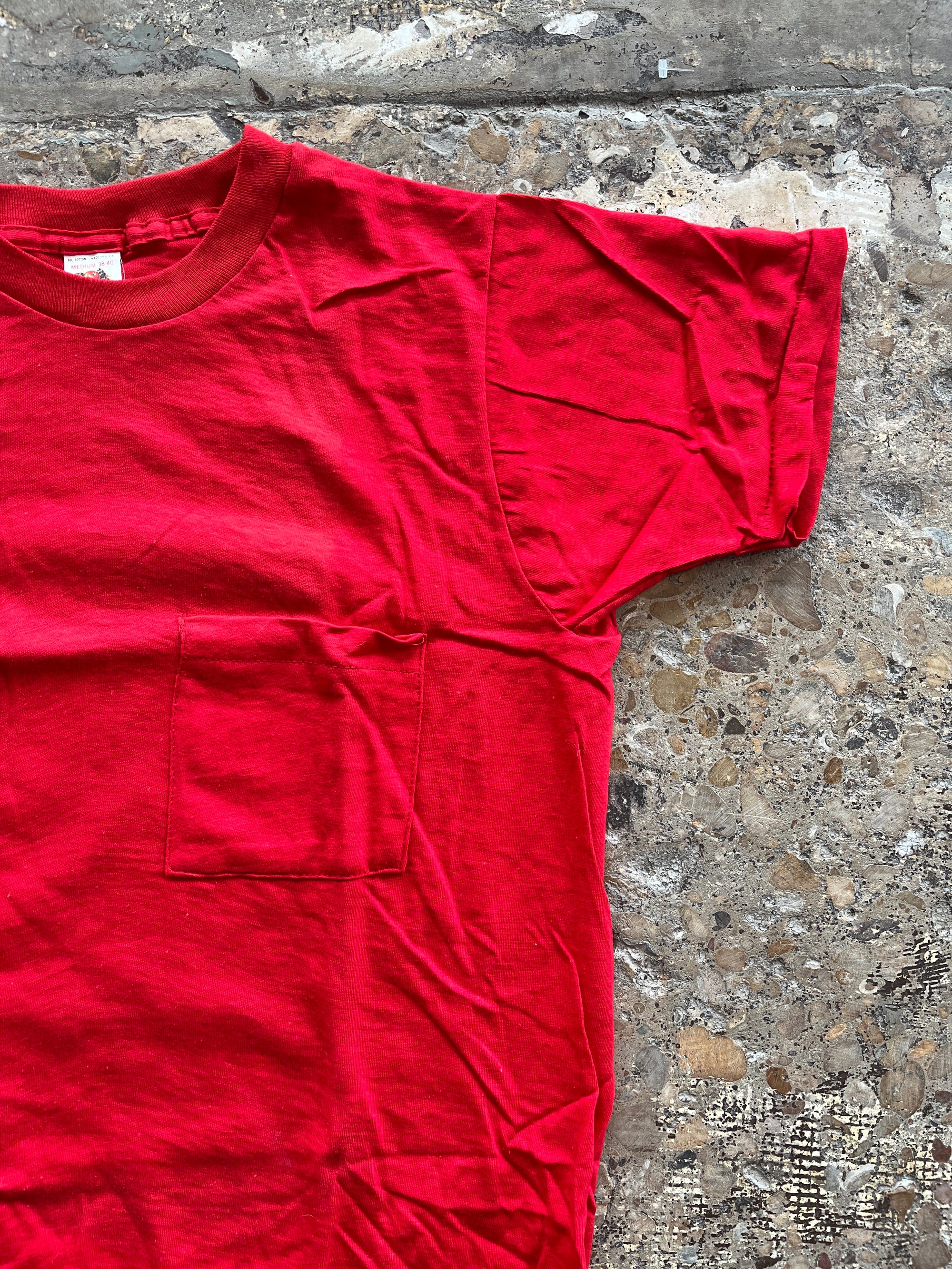 Red Blank Pocket Tee