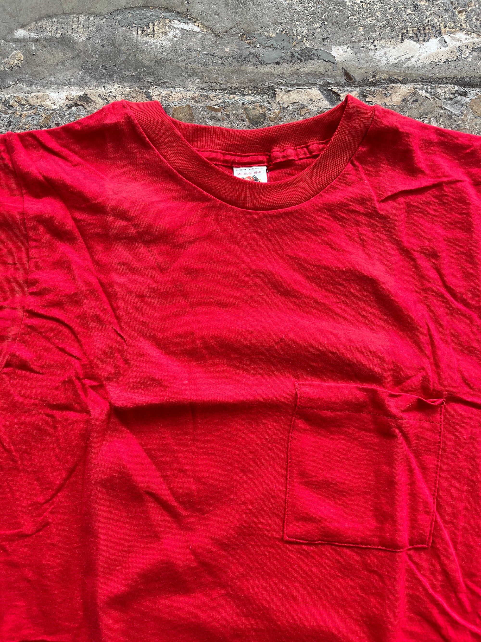 Red Blank Pocket Tee