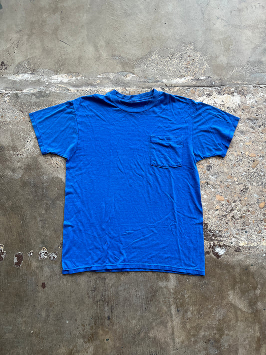 Blue Blank Pocket Tee