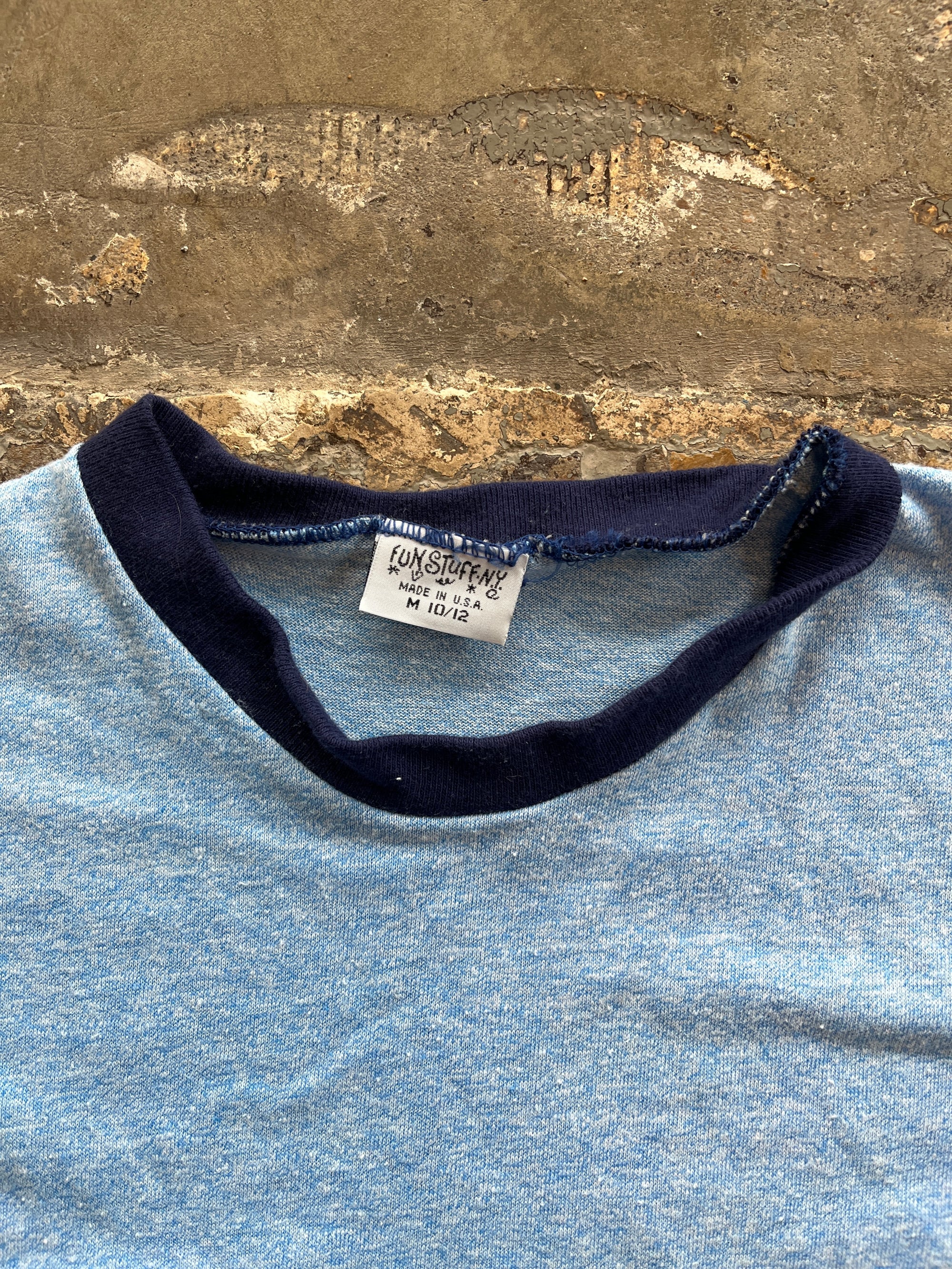 Heather Blue Blank Ringer Tee