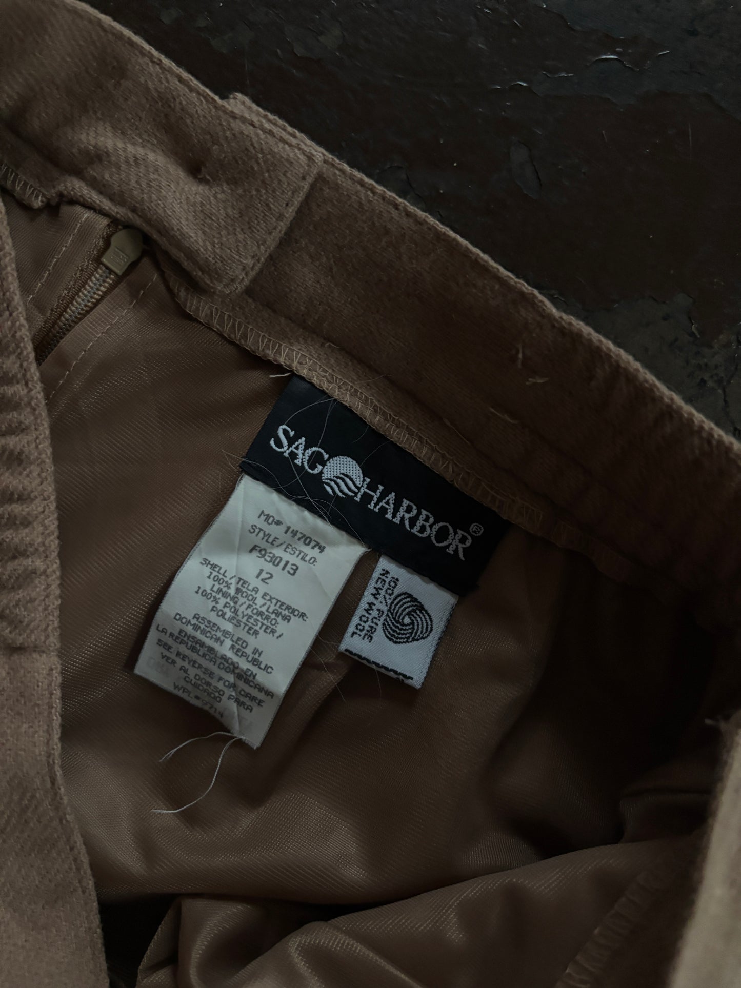 Tan Sag Harbor Wool Pencil Skirt