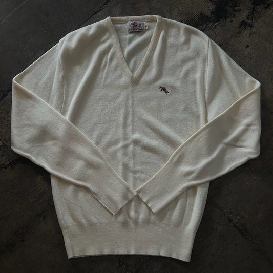 Cream V Neck Sweater