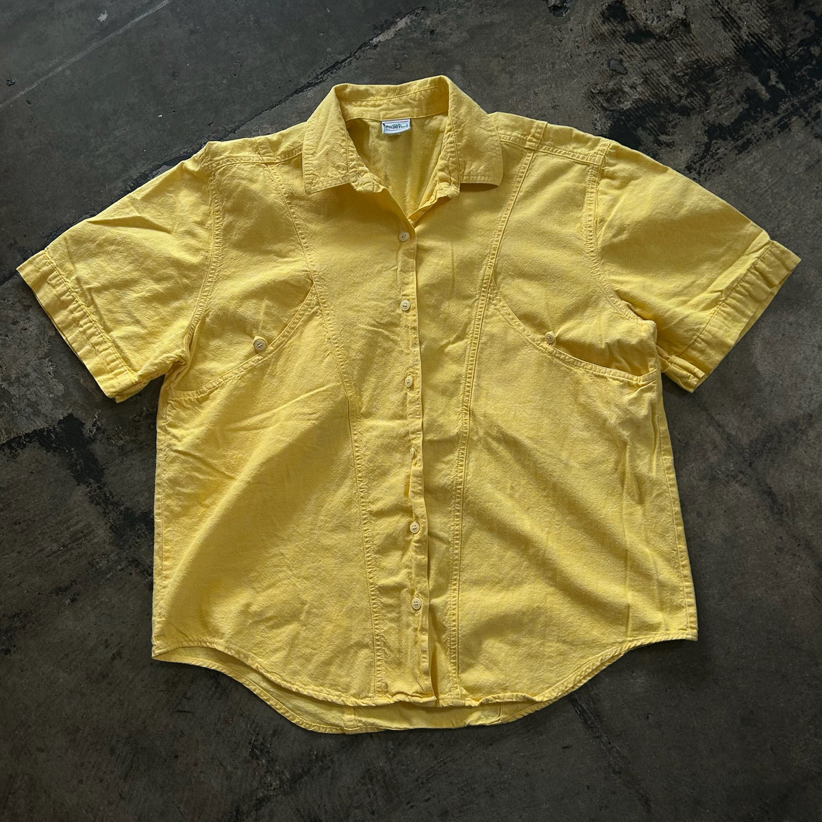 Palmetto Yellow Short Sleeve Button Up