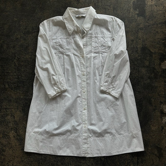 DKNY White Button Up Tunic