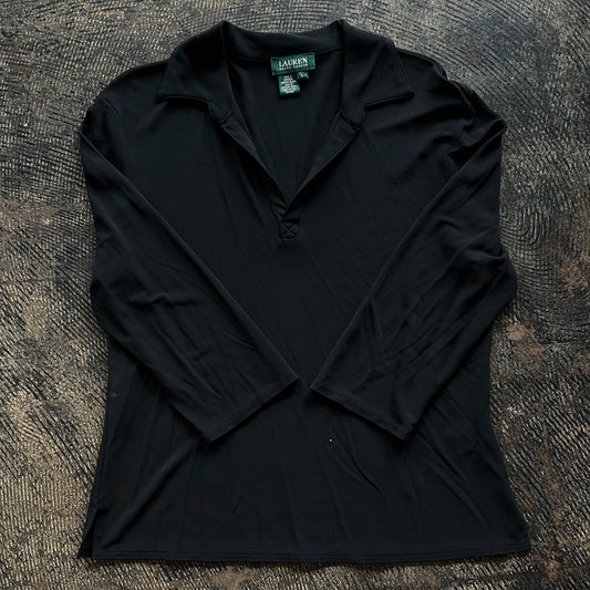 Black Ralph Lauren Green Label Collared Blouse