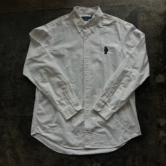 Ralph Lauren White Polo Bear Classic Fit Button Up