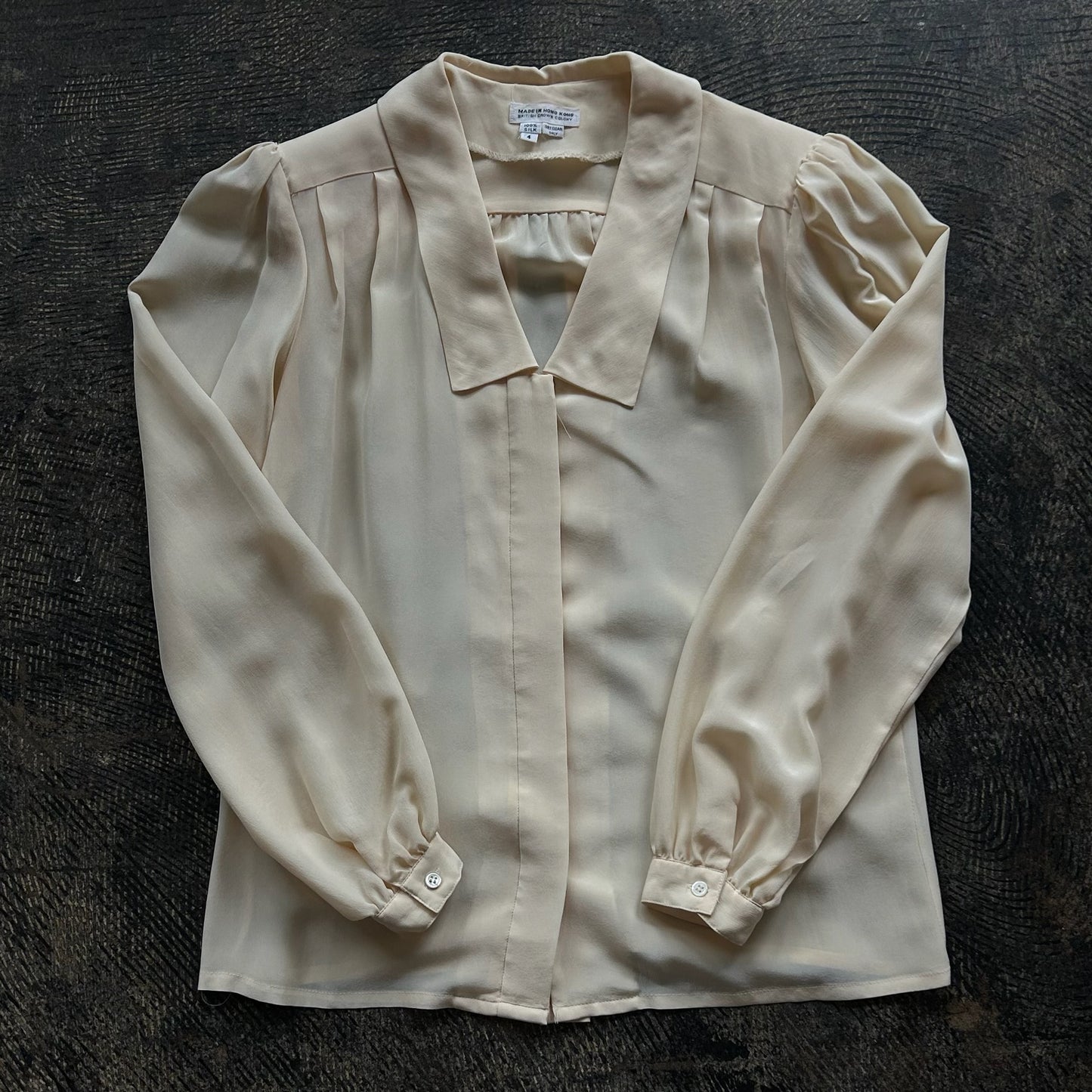 Cream Silk Neck Tie Blouse