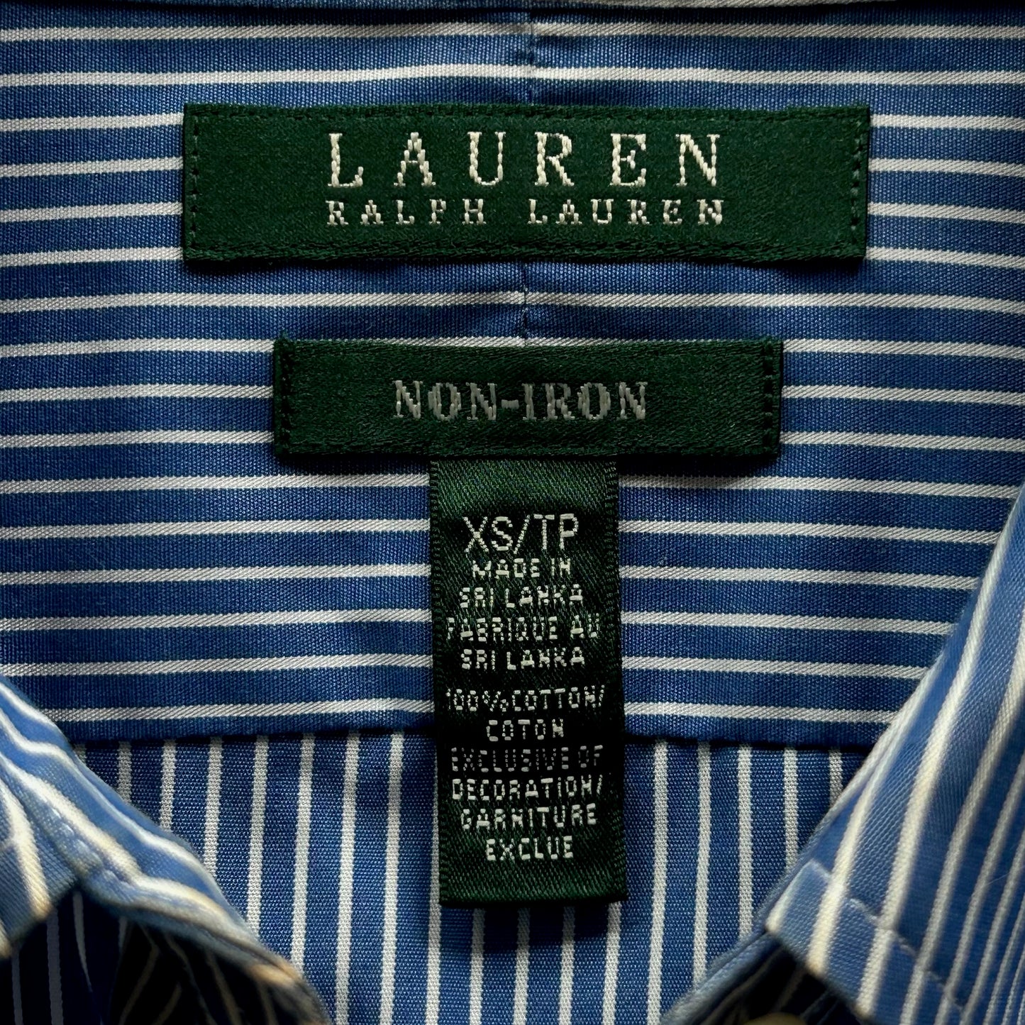 Blue Striped Green Label Ralph Lauren Button Up