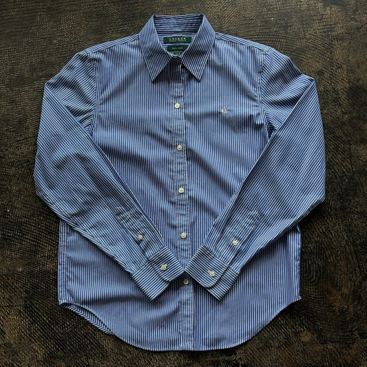Blue Striped Green Label Ralph Lauren Button Up