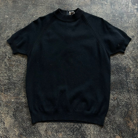 Black Neiman Marcus Mock Neck Top