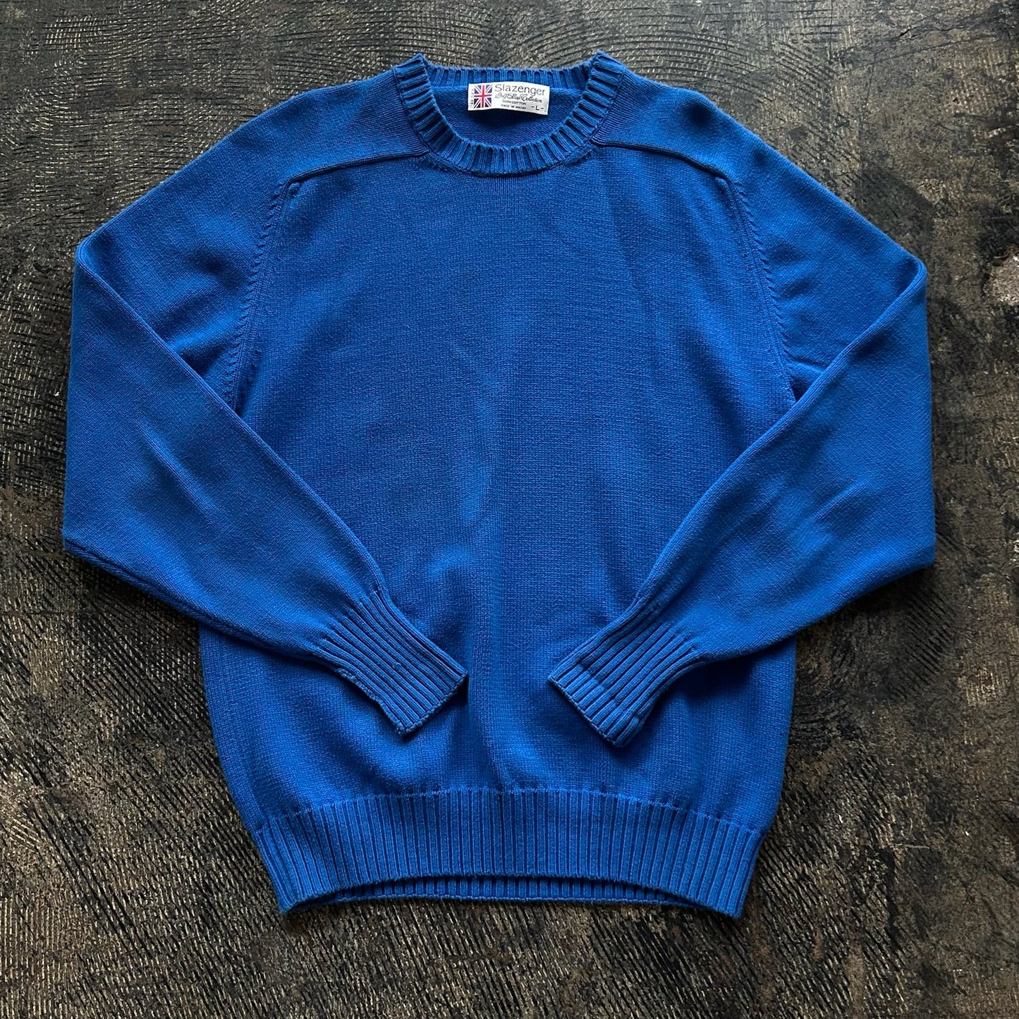 Blue Knit Golf Sweater