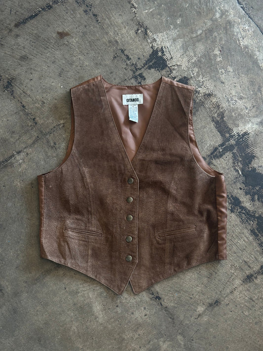 Gitano Brown Suede Vest