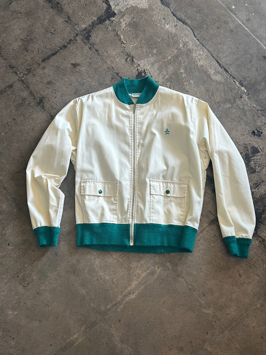 Cream + Green Munsingwear Penguin Full Zip Jacket