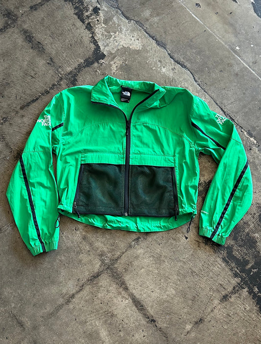 Green North Face Full Zip Cropped Windbreaker
