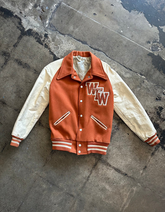 Orange + Cream WTW Letterman Jacket