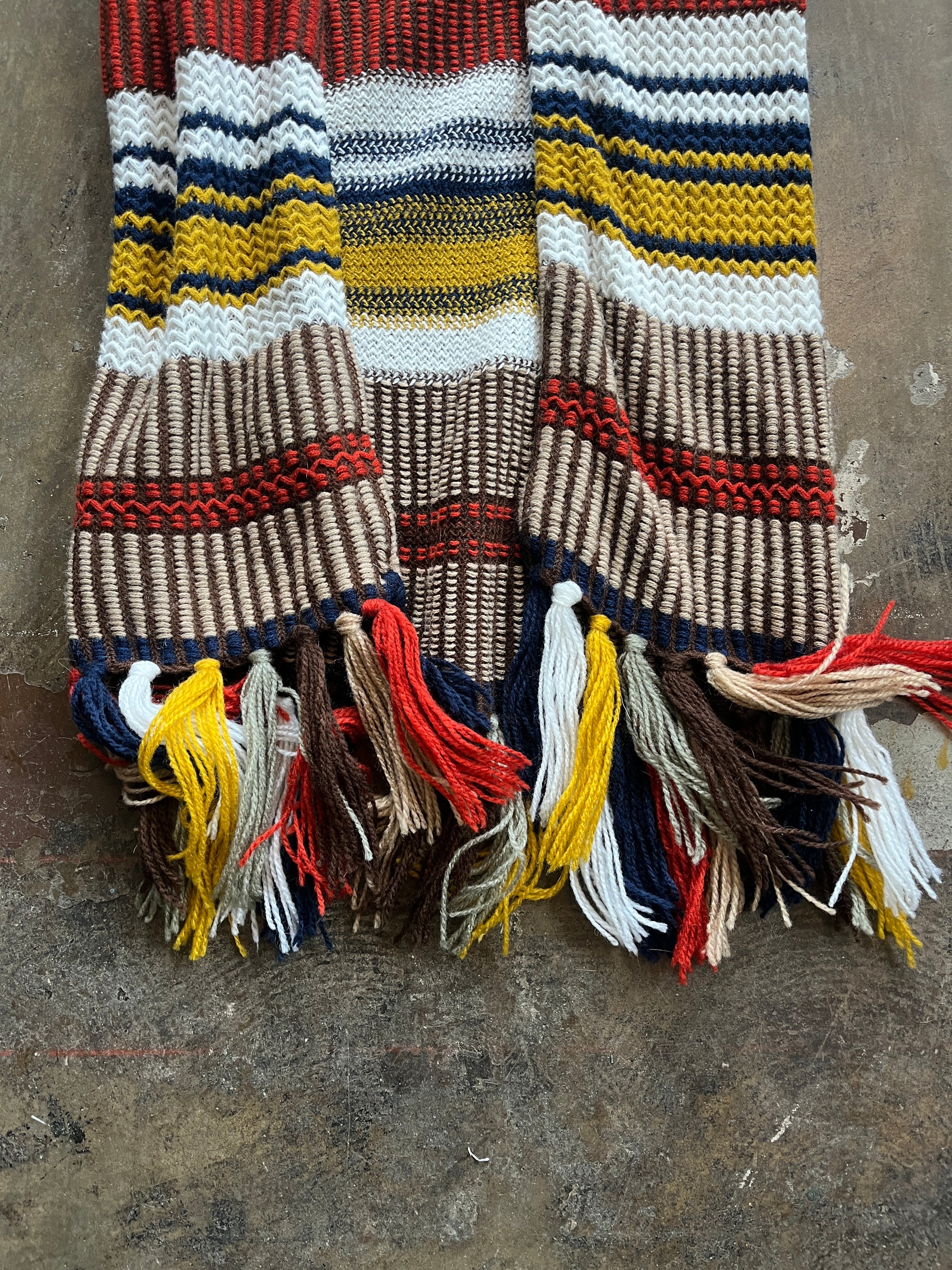 Striped Knit Vest with Tassels