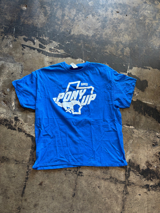 Blue SMU Pony Up Graphic Tee