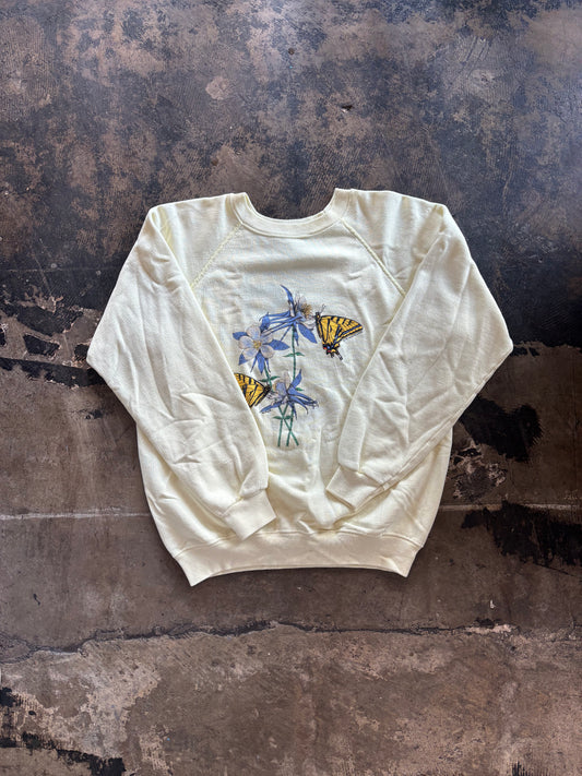 Butterfly Butter Yellow Crewneck