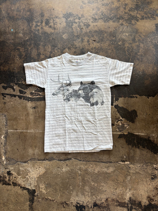 Gray Striped Wildlife Graphic Tee