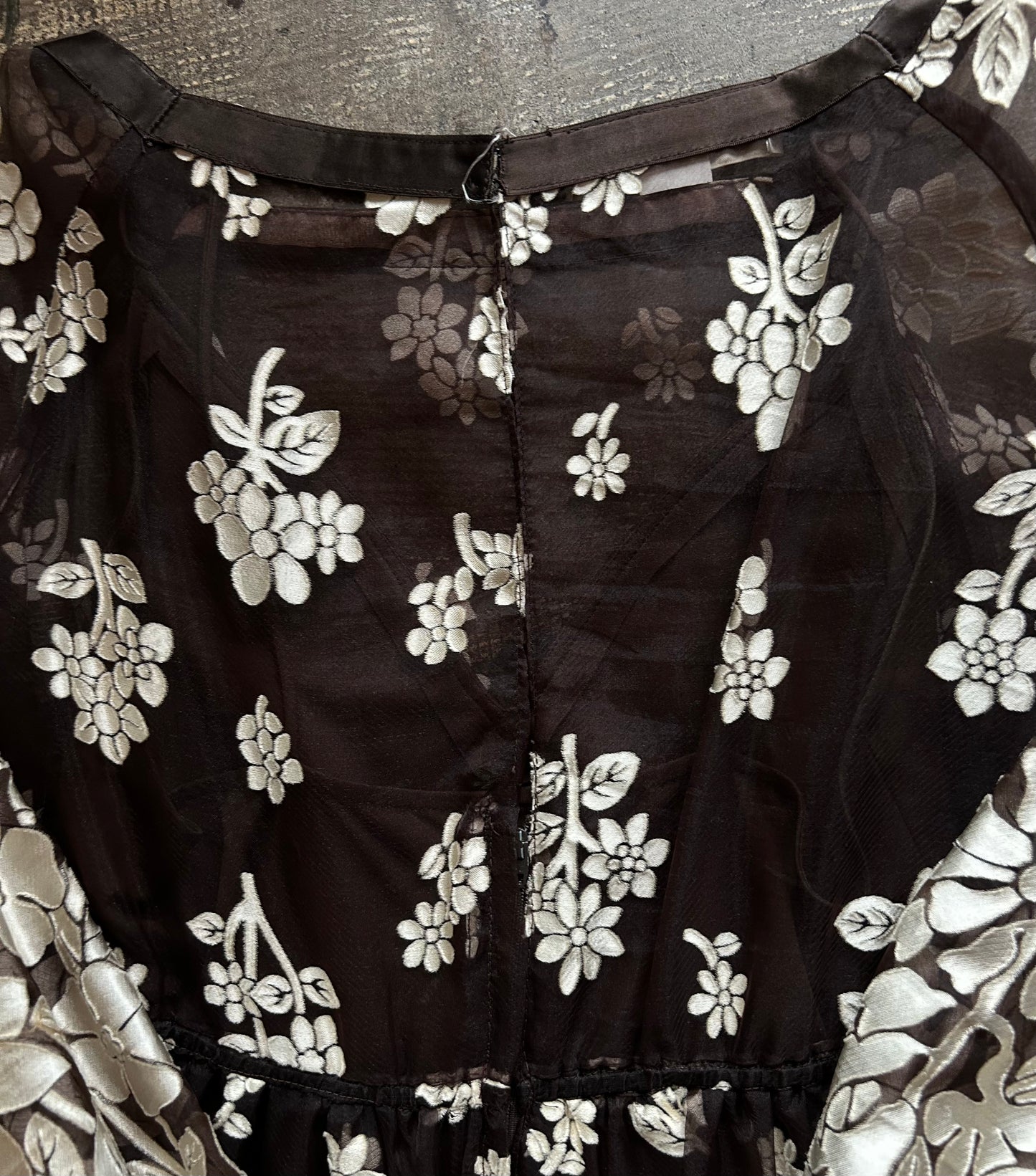 Brown Floral Layered Dress